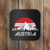 Austria öSterreich Mountains Sunset Austrian Flag Gift Coaster thumb 0