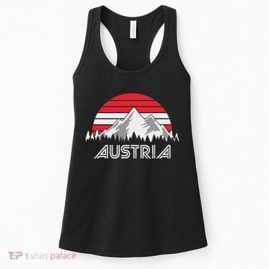 Austria öSterreich Mountains Sunset Austrian Flag Gift Women's Tank Top