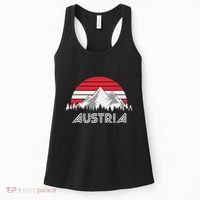 Austria öSterreich Mountains Sunset Austrian Flag Gift Women's Tank Top thumb 0