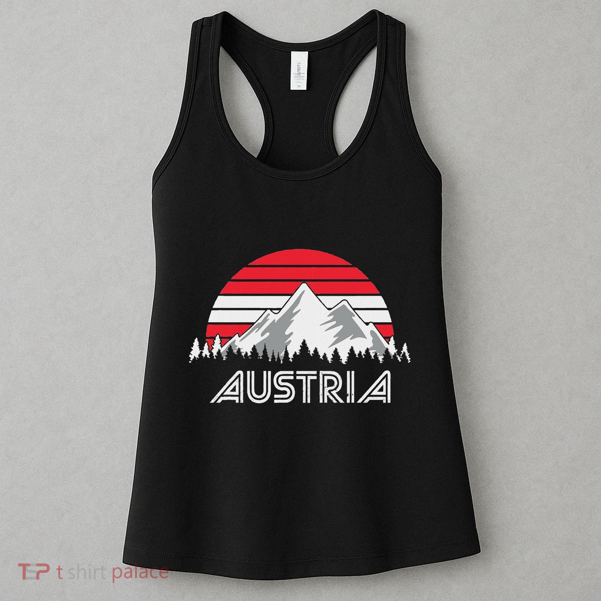 Austria öSterreich Mountains Sunset Austrian Flag Gift Women's Tank Top