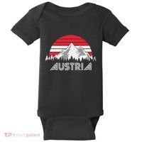 Austria öSterreich Mountains Sunset Austrian Flag Gift Baby Bodysuit thumb 0