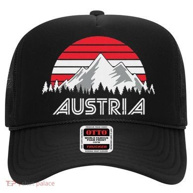 Austria öSterreich Mountains Sunset Austrian Flag Gift Hat