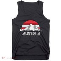 Austria öSterreich Mountains Sunset Austrian Flag Gift Tank Top thumb 0