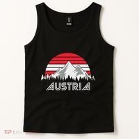 Austria öSterreich Mountains Sunset Austrian Flag Gift Tank Top thumb 2