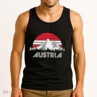 Austria öSterreich Mountains Sunset Austrian Flag Gift Tank Top thumb 3