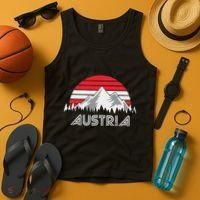 Austria öSterreich Mountains Sunset Austrian Flag Gift Tank Top thumb 4