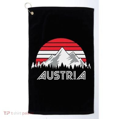 Austria öSterreich Mountains Sunset Austrian Flag Gift Golf Towel