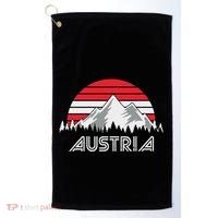 Austria öSterreich Mountains Sunset Austrian Flag Gift Golf Towel thumb 0