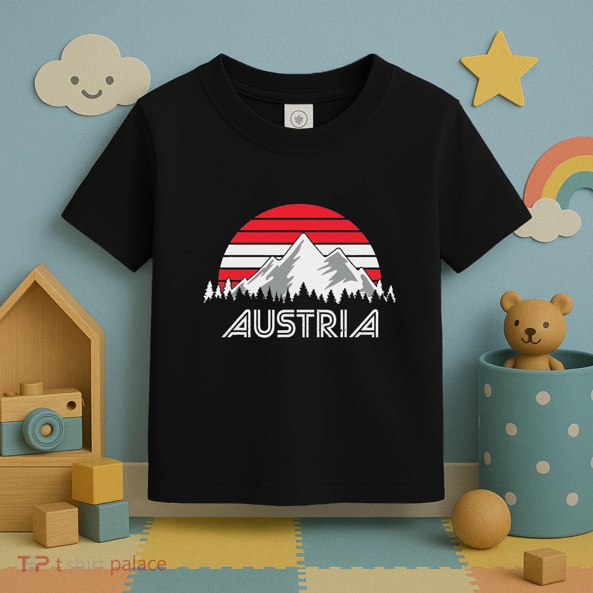Austria öSterreich Mountains Sunset Austrian Flag Gift Toddler T-Shirt
