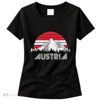 Austria öSterreich Mountains Sunset Austrian Flag Gift Women's T-Shirt thumb 0