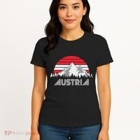 Austria öSterreich Mountains Sunset Austrian Flag Gift Women's T-Shirt thumb 4