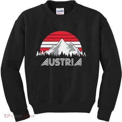 Austria öSterreich Mountains Sunset Austrian Flag Gift Kids Sweatshirt