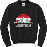 Austria öSterreich Mountains Sunset Austrian Flag Gift Kids Sweatshirt thumb 0