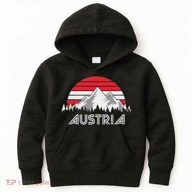Austria öSterreich Mountains Sunset Austrian Flag Gift Kids Hoodie