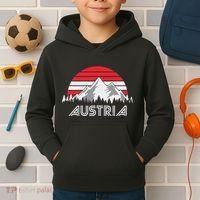 Austria öSterreich Mountains Sunset Austrian Flag Gift Kids Hoodie thumb 2
