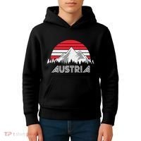 Austria öSterreich Mountains Sunset Austrian Flag Gift Kids Hoodie thumb 4