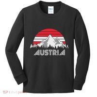 Austria öSterreich Mountains Sunset Austrian Flag Gift Kids Long Sleeve Shirt thumb 0