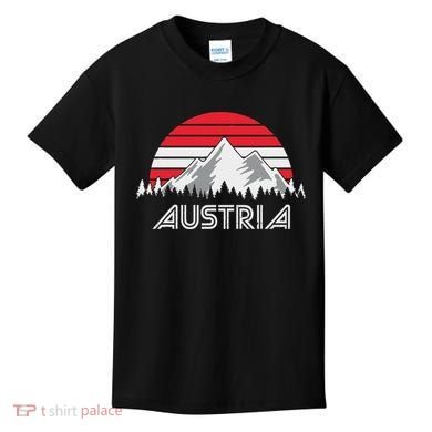 Austria öSterreich Mountains Sunset Austrian Flag Gift Kids T-Shirt