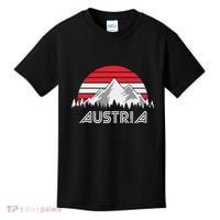 Austria öSterreich Mountains Sunset Austrian Flag Gift Kids T-Shirt thumb 0