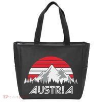Austria öSterreich Mountains Sunset Austrian Flag Gift Tote Bag thumb 0