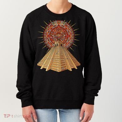 Ancient Sacred Mayan Aztec Calendar Pyramid Geometry Women's Sweatshirt