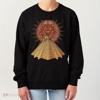 Ancient Sacred Mayan Aztec Calendar Pyramid Geometry Women's Sweatshirt thumb 0