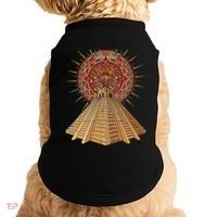 Ancient Sacred Mayan Aztec Calendar Pyramid Geometry Doggie Tank thumb 0