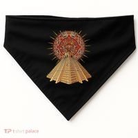 Ancient Sacred Mayan Aztec Calendar Pyramid Geometry USA-Made Doggie Bandana thumb 0