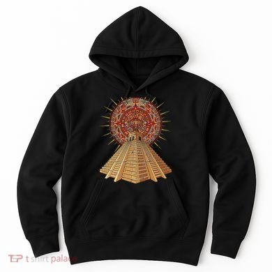 Ancient Sacred Mayan Aztec Calendar Pyramid Geometry Hoodie