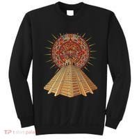 Ancient Sacred Mayan Aztec Calendar Pyramid Geometry Sweatshirt thumb 0