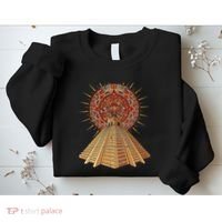 Ancient Sacred Mayan Aztec Calendar Pyramid Geometry Sweatshirt thumb 2