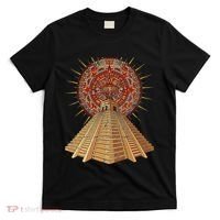 Ancient Sacred Mayan Aztec Calendar Pyramid Geometry T-Shirt thumb 0