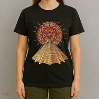 Ancient Sacred Mayan Aztec Calendar Pyramid Geometry T-Shirt thumb 4