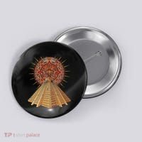 Ancient Sacred Mayan Aztec Calendar Pyramid Geometry Button thumb 0