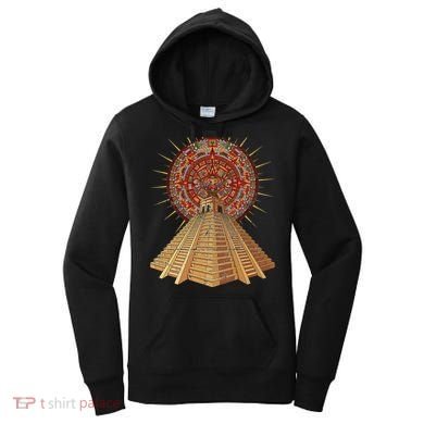Ancient Sacred Mayan Aztec Calendar Pyramid Geometry Women's Hoodie