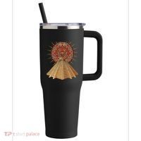 Ancient Sacred Mayan Aztec Calendar Pyramid Geometry 40oz Vacuum Insulated Stainless Steel Travel Tumbler thumb 0