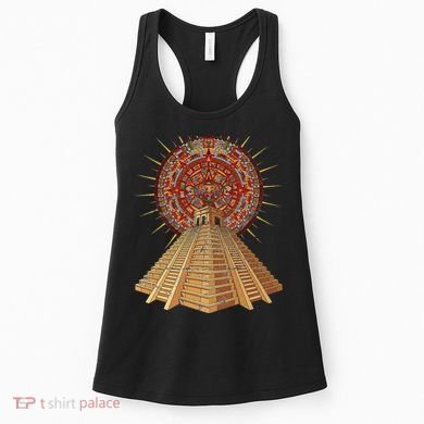 Ancient Sacred Mayan Aztec Calendar Pyramid Geometry Women's Tank Top