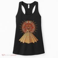 Ancient Sacred Mayan Aztec Calendar Pyramid Geometry Women's Tank Top thumb 0