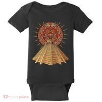 Ancient Sacred Mayan Aztec Calendar Pyramid Geometry Baby Bodysuit thumb 0