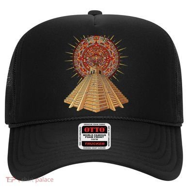 Ancient Sacred Mayan Aztec Calendar Pyramid Geometry Hat