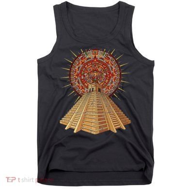 Ancient Sacred Mayan Aztec Calendar Pyramid Geometry Tank Top