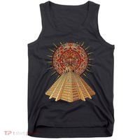 Ancient Sacred Mayan Aztec Calendar Pyramid Geometry Tank Top thumb 0