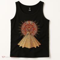 Ancient Sacred Mayan Aztec Calendar Pyramid Geometry Tank Top thumb 2
