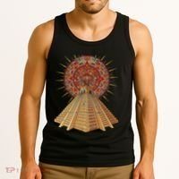 Ancient Sacred Mayan Aztec Calendar Pyramid Geometry Tank Top thumb 3
