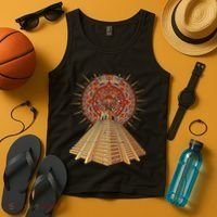 Ancient Sacred Mayan Aztec Calendar Pyramid Geometry Tank Top thumb 4
