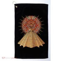 Ancient Sacred Mayan Aztec Calendar Pyramid Geometry Golf Towel thumb 0