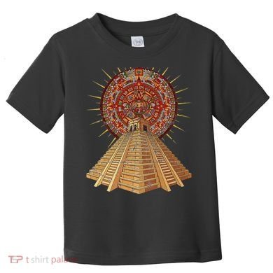 Ancient Sacred Mayan Aztec Calendar Pyramid Geometry Toddler T-Shirt