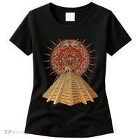 Ancient Sacred Mayan Aztec Calendar Pyramid Geometry Women's T-Shirt thumb 0