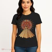 Ancient Sacred Mayan Aztec Calendar Pyramid Geometry Women's T-Shirt thumb 4