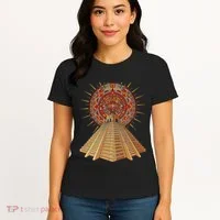Ancient Sacred Mayan Aztec Calendar Pyramid Geometry Women's T-Shirt thumb 4
